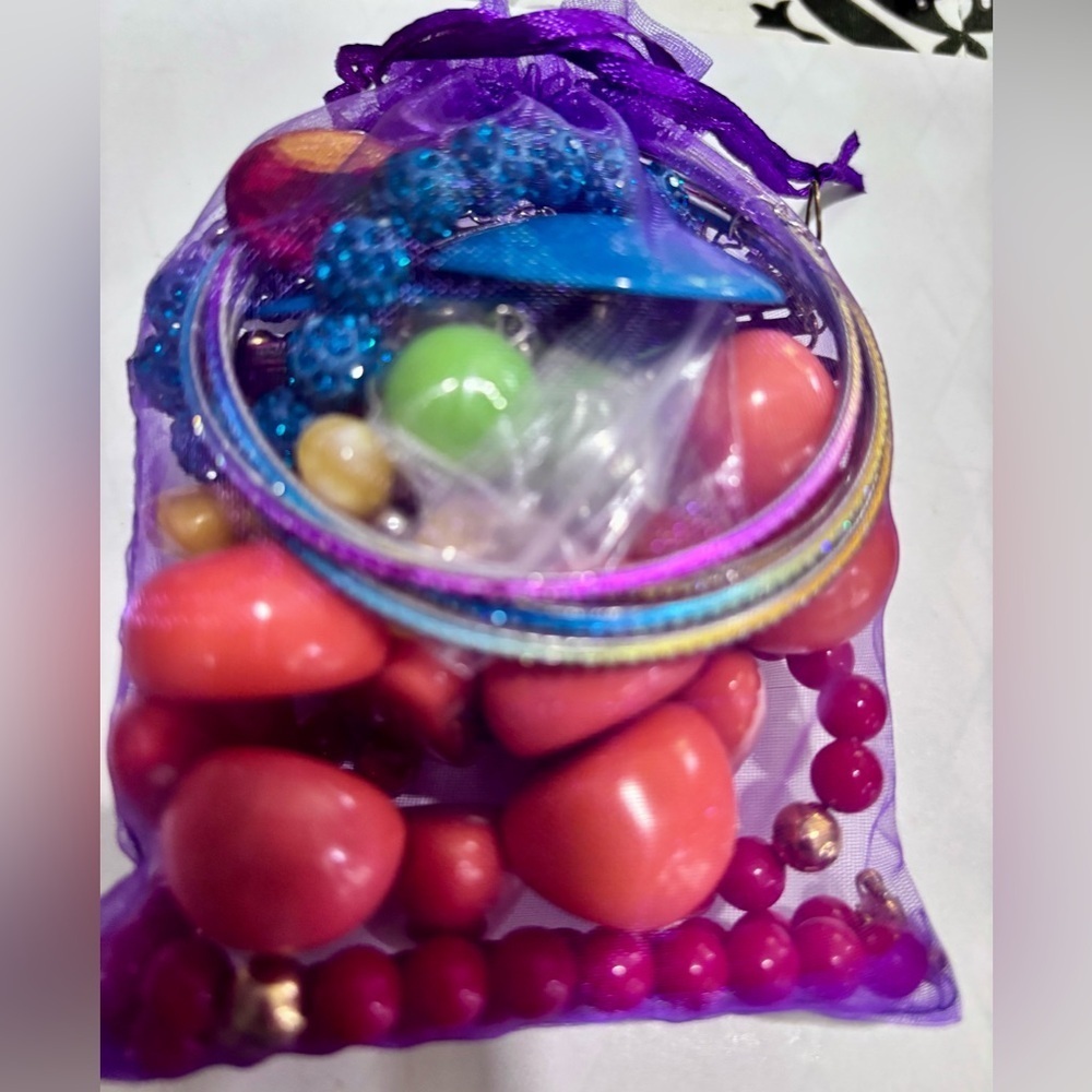 Multicolor surprise Mystery Jewelry bag Vintage Modern jewelry 10/12 items